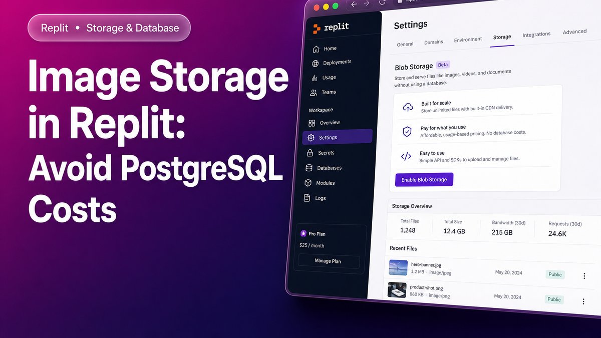 Image Storage in Replit: Avoid PostgreSQL Costs